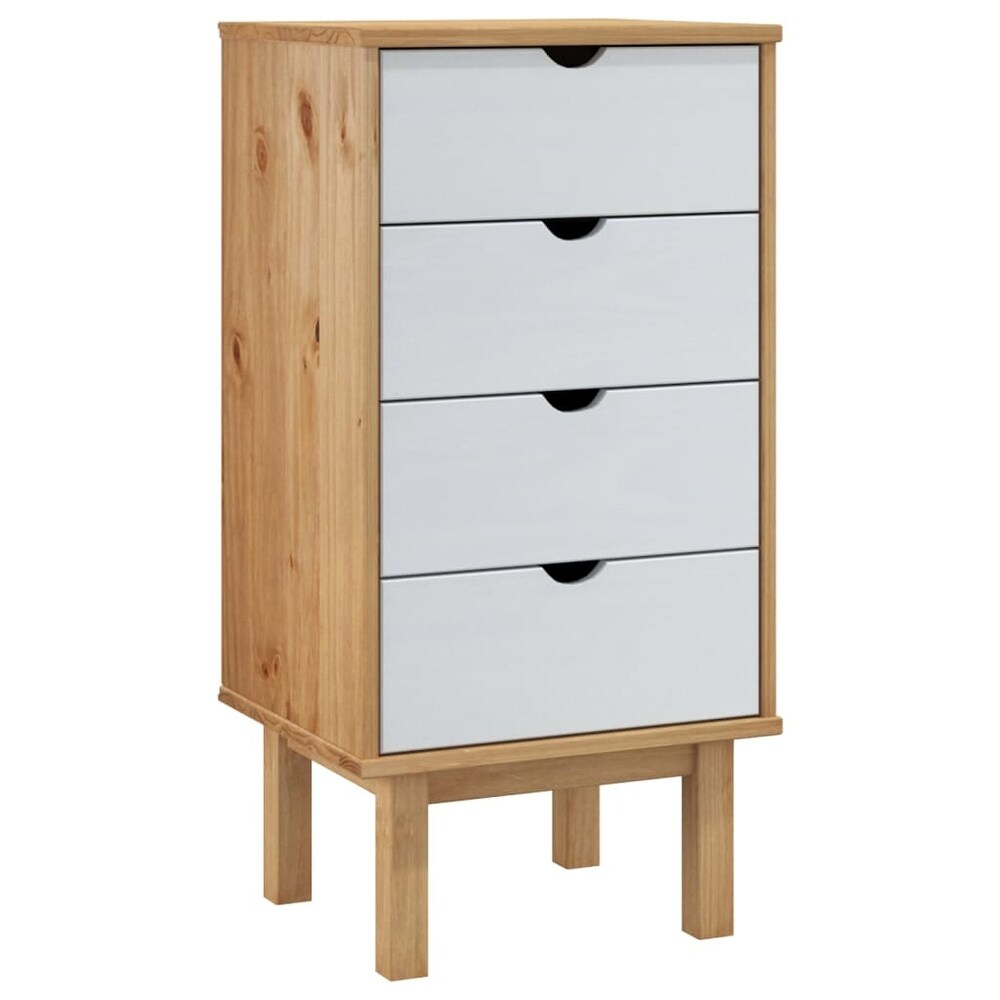 vidaXL Cabinet Dresser Drawer Chest Cabinet with Drawers OTTA Solid Wood Pine