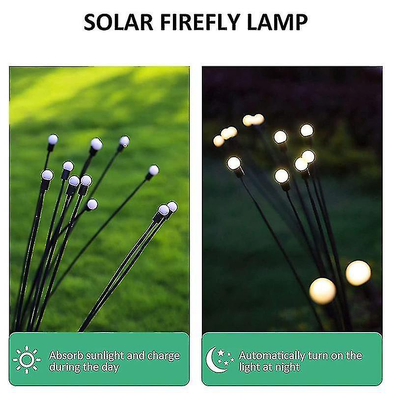 Swaying Solar Lights，10 Led Light Bulbs，decorative Solar Garden Lights，outdoor Waterproof Firefly P