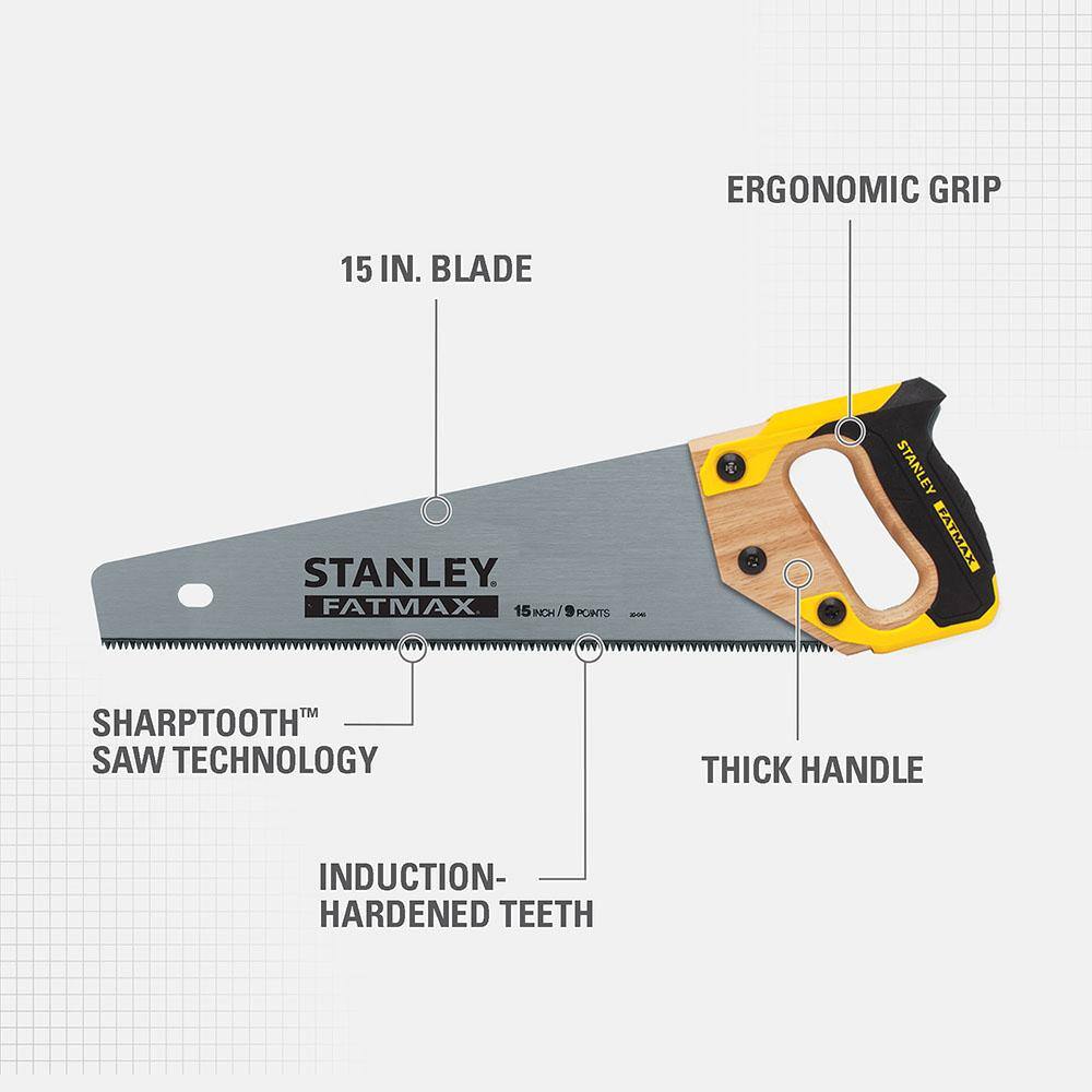 Stanley 15 in. FATMAX Hand Saw with Wood Handle 20-045