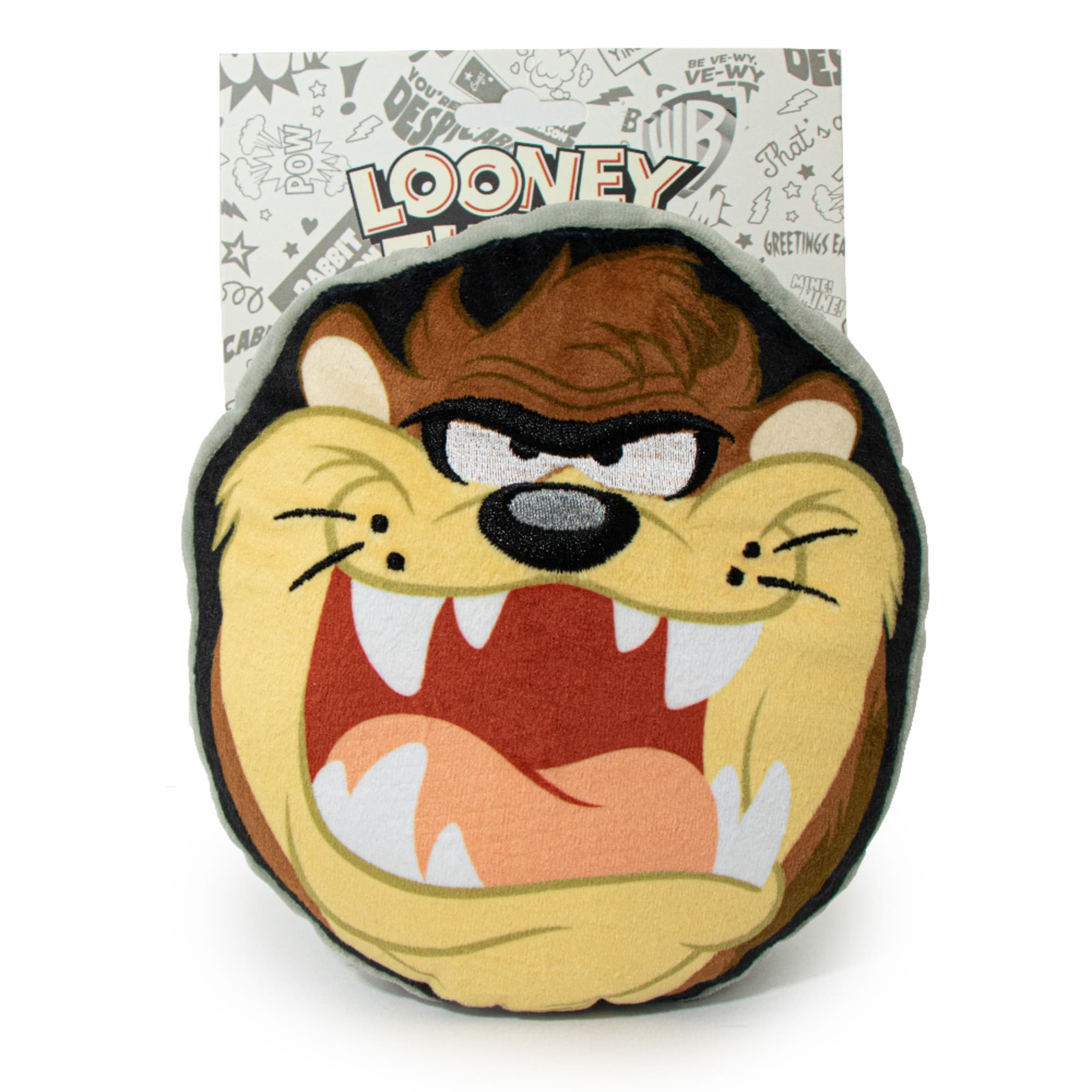 Buckle-Down Looney Tunes Taz Growling Face Plush Squeaker Dog Toy， Small