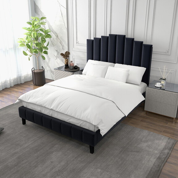 Pharsalia Tufted Upholstered Platform Bed with Hea...