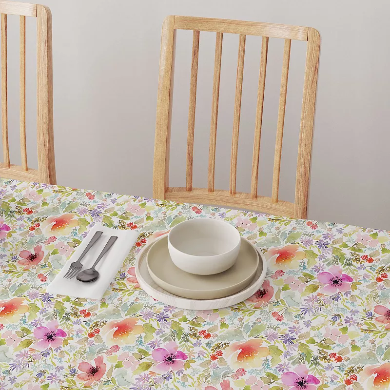 Rectangular Tablecloth， 100% Polyester， 60x104， Botanical Garden Dogwood