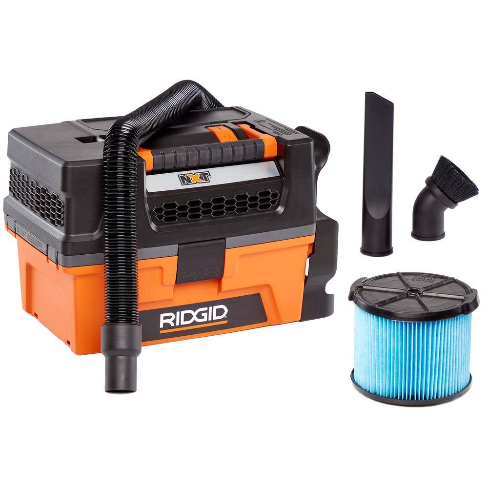 RIDGID 3 Gallon 5.0 Peak HP NXT WetDry Shop Vacuum with Filter Expandable Locking Hose and Accessories HD0300