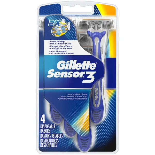 Gillette 4 Count Sensor3 Smooth Disposable Razor