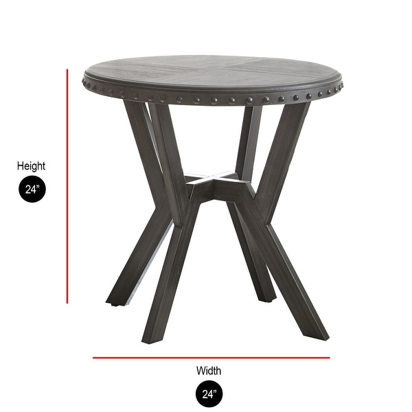 Avilla Grey Metal Round Industrial-style End Table by Greyson Living