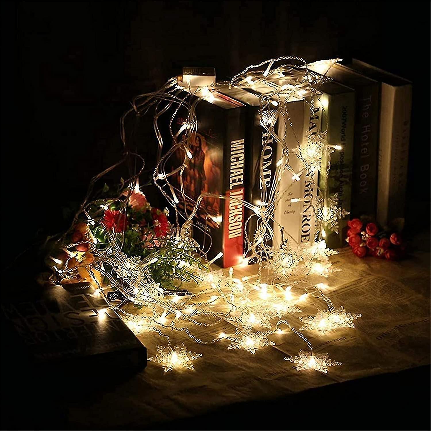 Led Window String Lights， 4m Fairy Snowflake Lights， Christmas Lights， Waterproof Lights， Suitable F