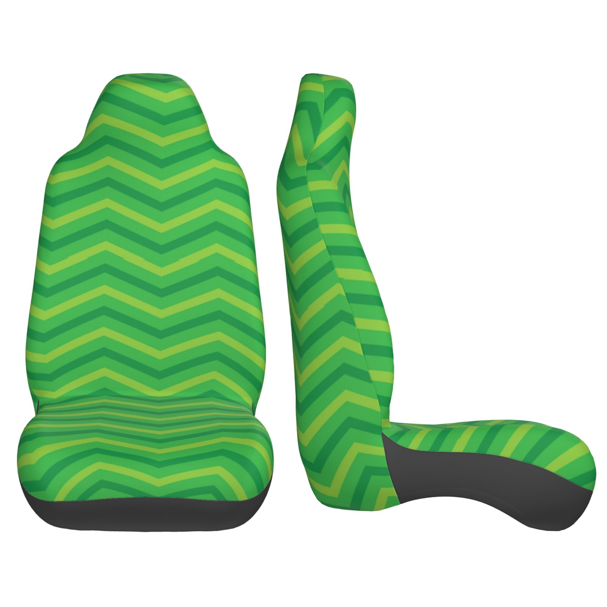 ZICANCN Car Seat Cover Green Wavy Lines Car Front Seat Covers Protectors ， Automotive Seat Covers for Cars Trucks Suv