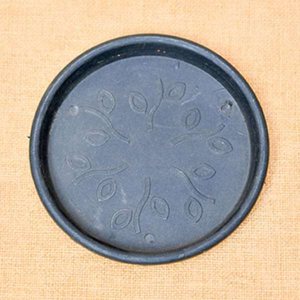 11.2 inch (28 cm) Round Plastic Plate for 12 inch (30 cm) Grower Pots (Black) (set of 3)