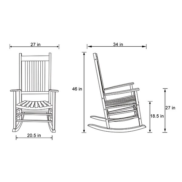 Porch and Den Steeplechase Genuine Hardwood Rocking Chair