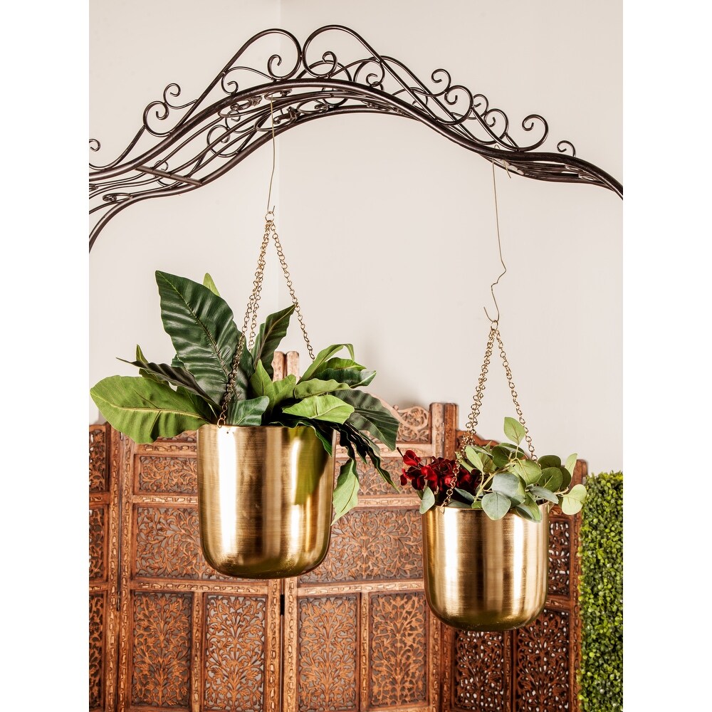 CosmoLiving by Cosmopolitan 2 piece Glam Iron Planter Set   S/2 9\