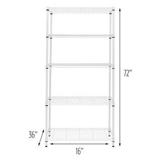 Honey-Can-Do White 5-Tier Heavy Duty Adjustable Steel Garage Storage Shelving Unit (36 in. W x 72 in. H x 16 in. D) SHF-09623