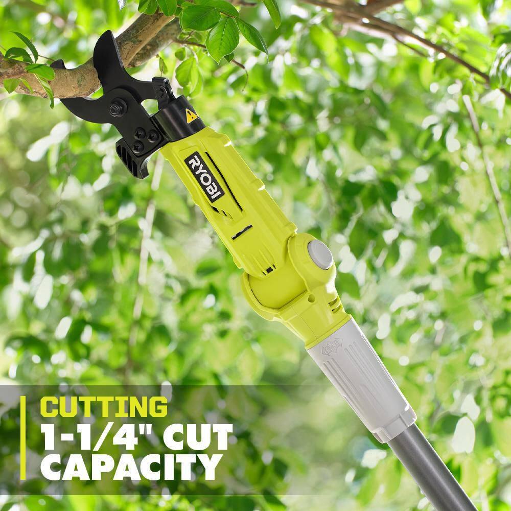 RYOBI ONE HP 18V Brushless Whisper Series 12 in Battery Chainsaw and Pole Lopper w 60 Ah Battery and Charger