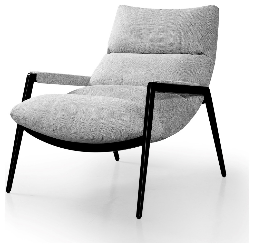 Modern Homer Accent Gray Fabric Chair   Midcentury   Armchairs And Accent Chairs   by Vig Furniture Inc.  Houzz