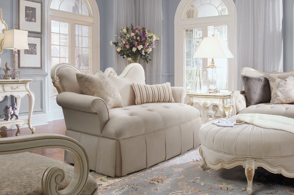 Lavelle Classic Pearl Settee  Ivory   Traditional   Loveseats   by HedgeApple  Houzz