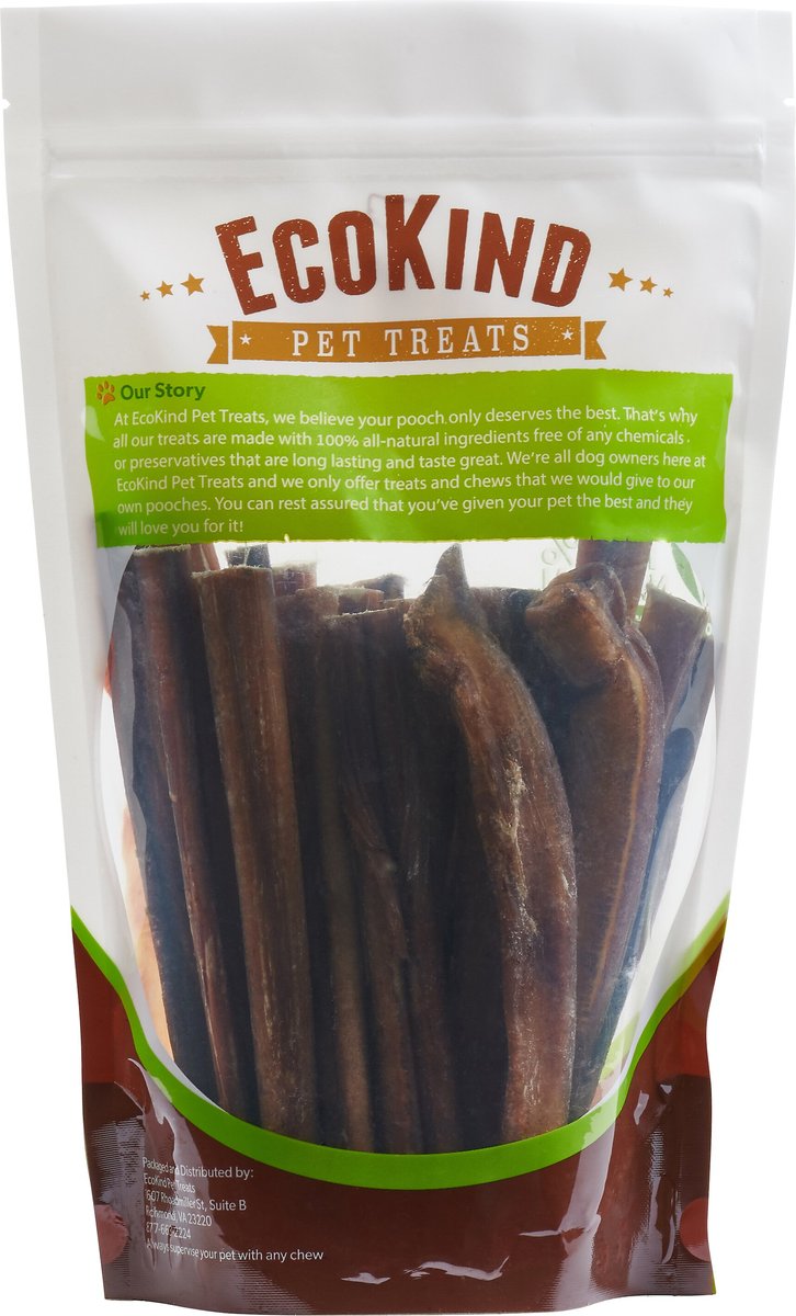 EcoKind Odor Free Natural Bully Sticks Dog Treats， 1-lb bag， 6 inches