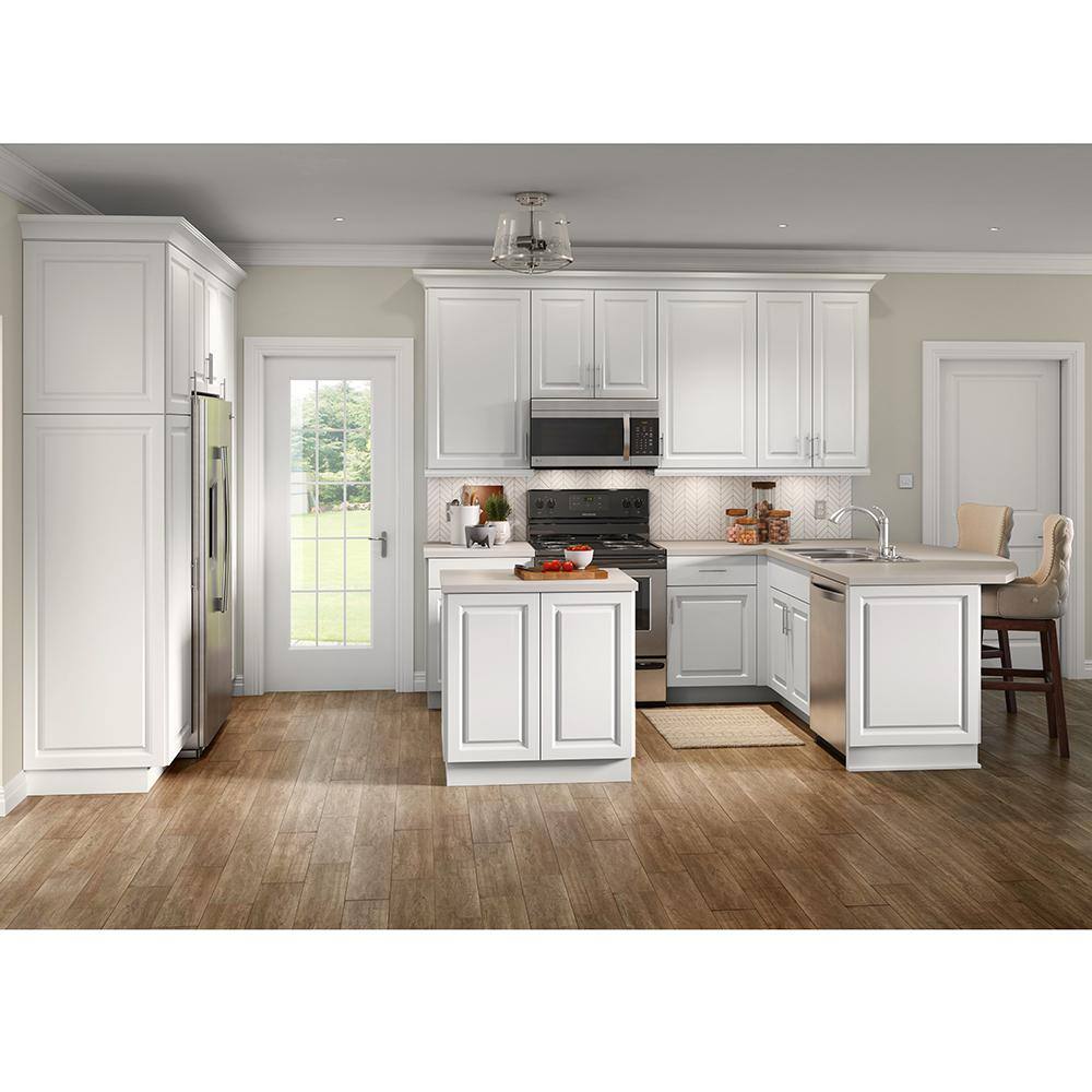 Hampton Bay Benton 30 in. W x 12.5 in. D x 30 in. H Assembled Wall Kitchen Cabinet in White BT3030W-WH