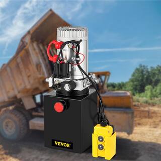 VEVOR 12-Volt DC 4 qt. Hydraulic Power Unit Single Acting Hydraulic Pump Dump Truck Hydraulic Pump Hydraulic Pump Dump Trailer 4LCZYYBTXDZY00001V0