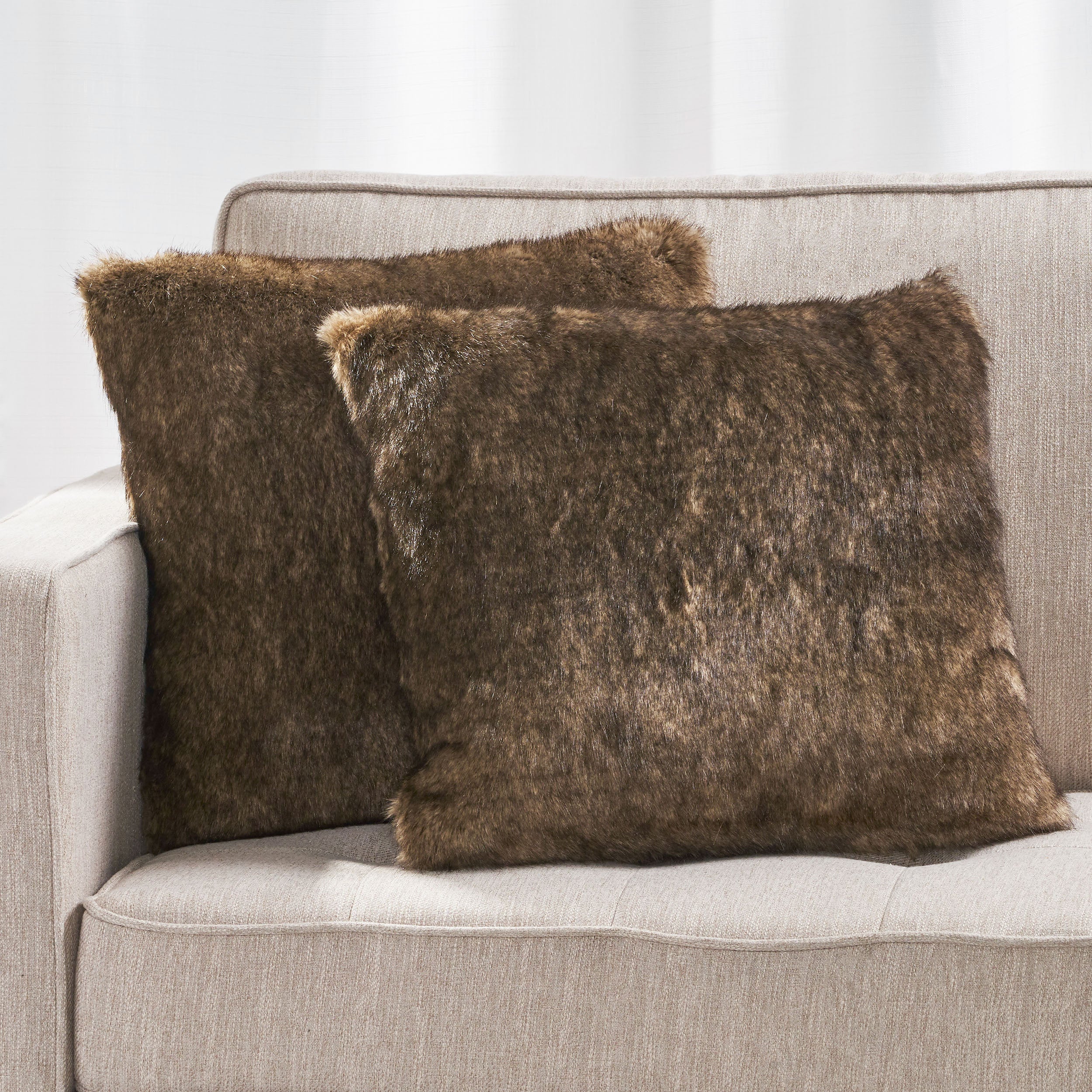 Ellison Modern Glam Faux Fur Throw Pillow