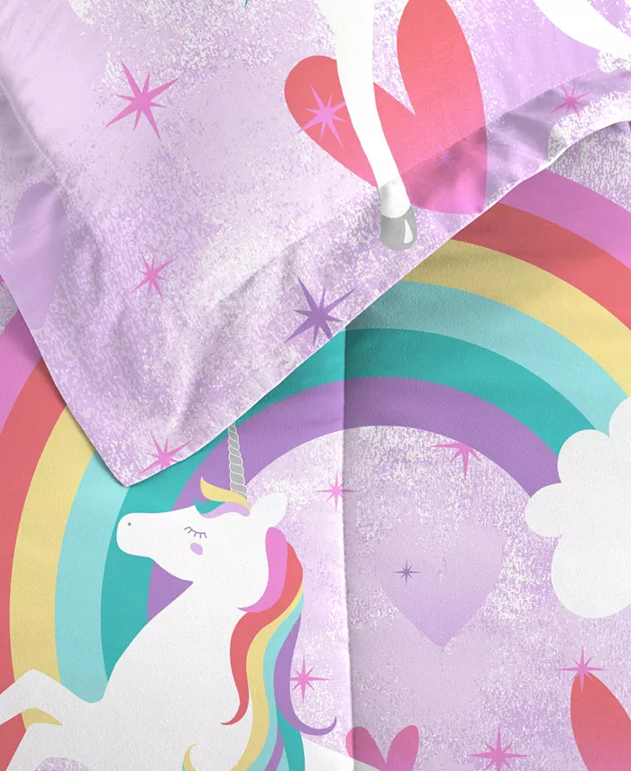 Macy's Dream Factory Unicorn Rainbow 5-Piece Twin Bedding Set