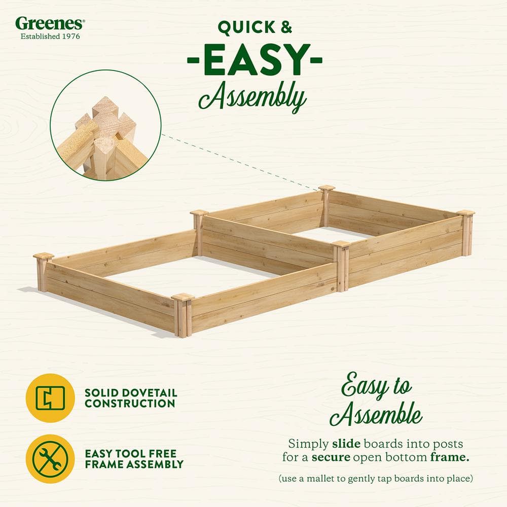 Greenes Fence 4 ft. x 8 ft. x 7-10.5 in. Original Cedar Raised Garden Bed RC 4C8T2