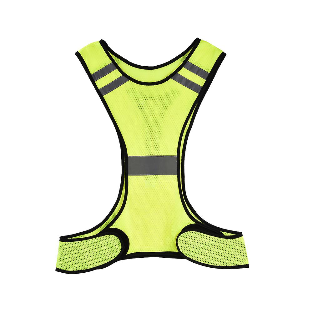 Outdoor Sports Safety Night Running Fluorescent Yellow Led Reflective Vest Waistcoat