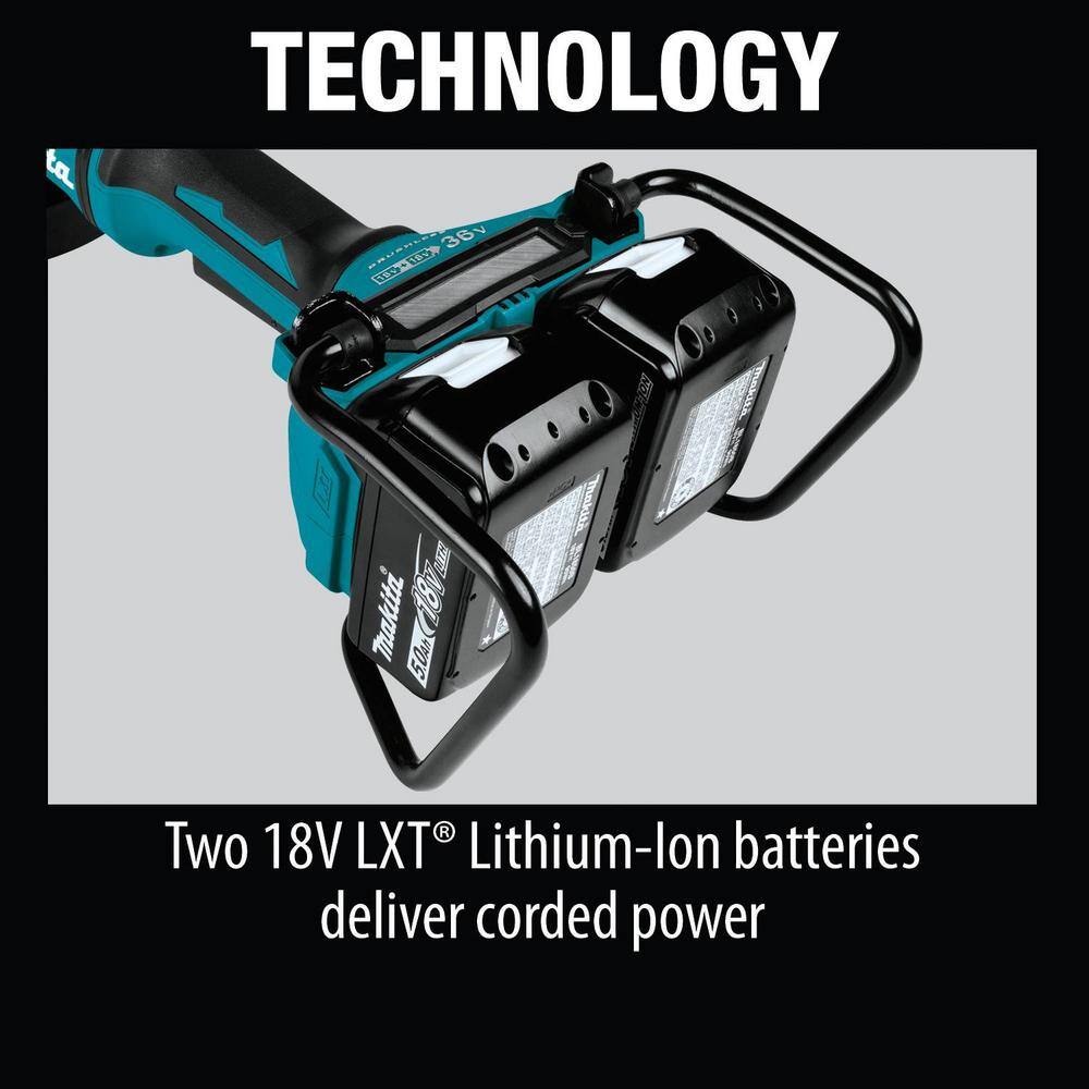 Makita 18V X2 LXT Lithium-Ion (36V) Brushless Cordless 9 in. Paddle Switch Cut-OffAngle Grinder Kit w Electric Brake 5.0Ah XAG13PT1