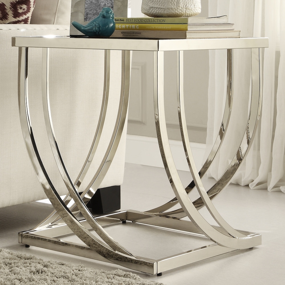 Anson Steel Arch Curved Sculptural Modern End Table by iNSPIRE Q Bold