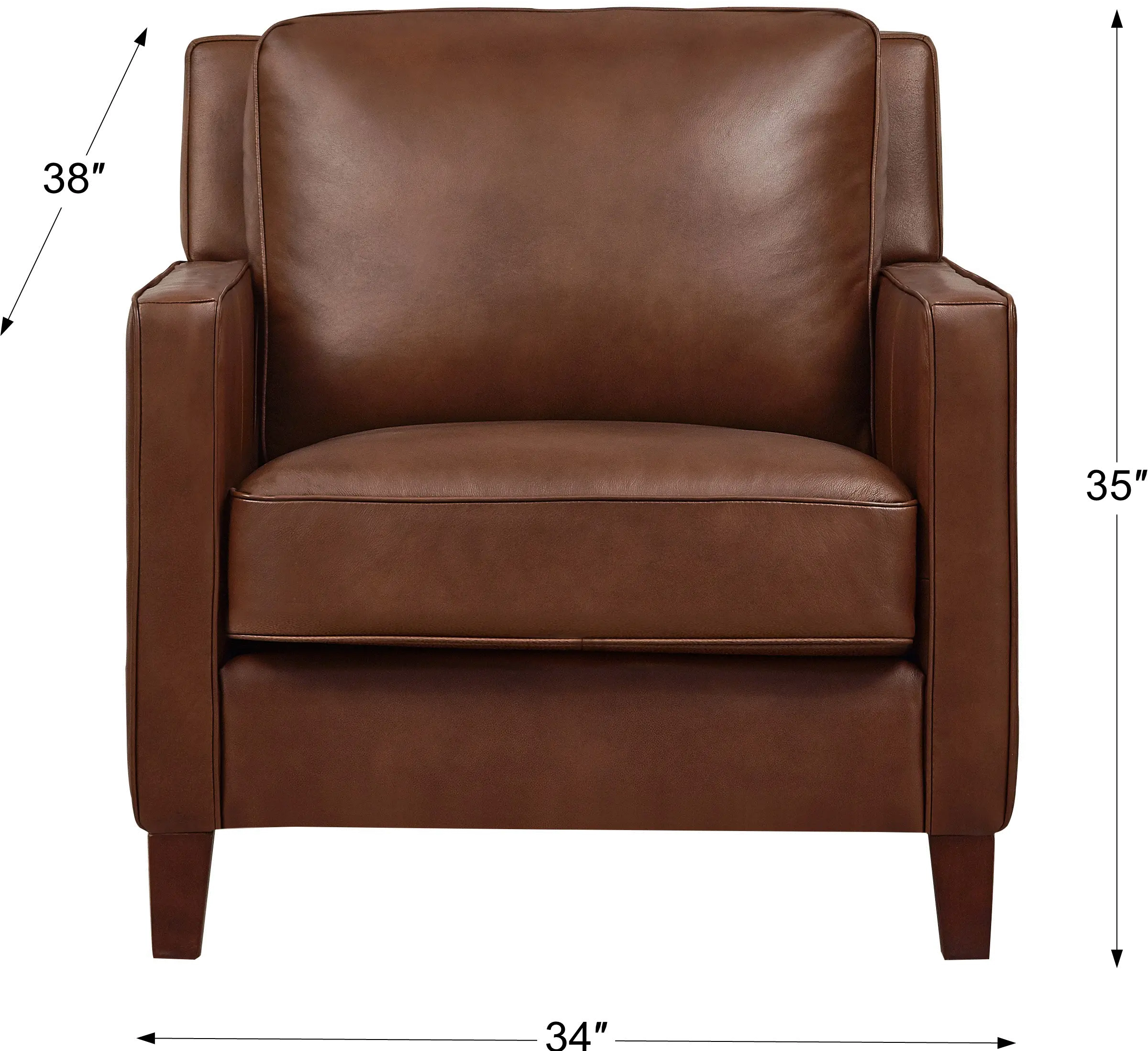 New Haven Brown Leather 2 Piece Sofa and Chair Set