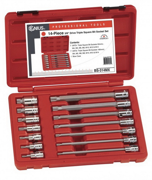 Genius Tools BS 314MX 14PC 3/8 Dr. Triple Square ...