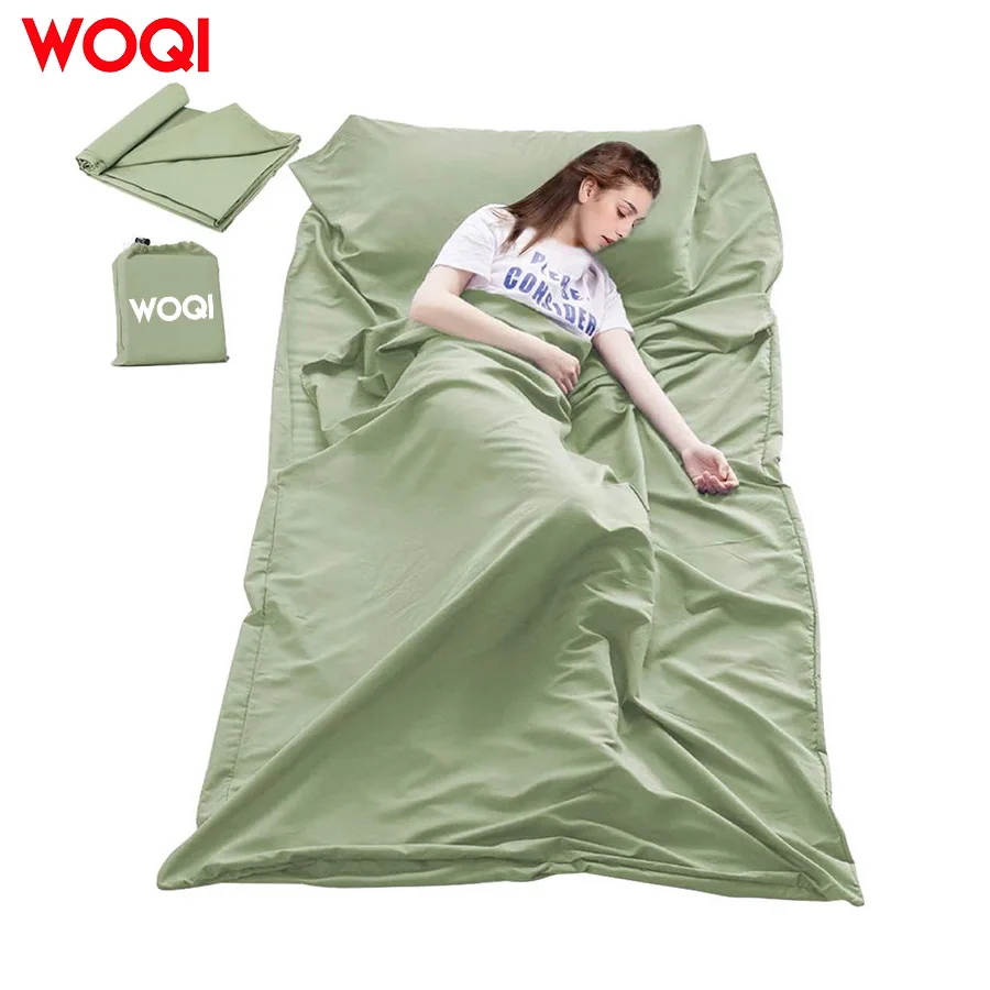 WoQi High Quality Ultralight Sleeping Bag Liner for Summer or Warm Weather Camping Envelope Sleeping Bag