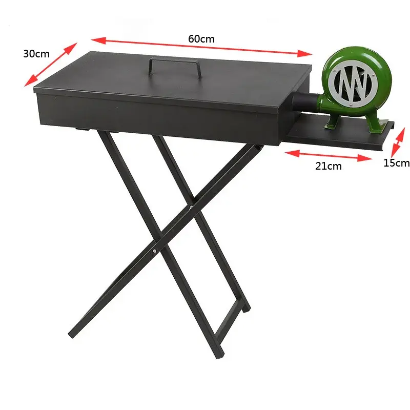 Outdoor Camping Folding Barbecue Grill BBQ Charchoal Stove with Air blower