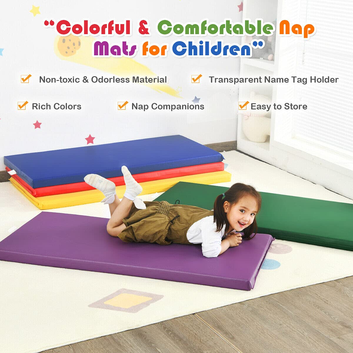 2-Inch Thick Daycare Rest Mats, 5-Pack