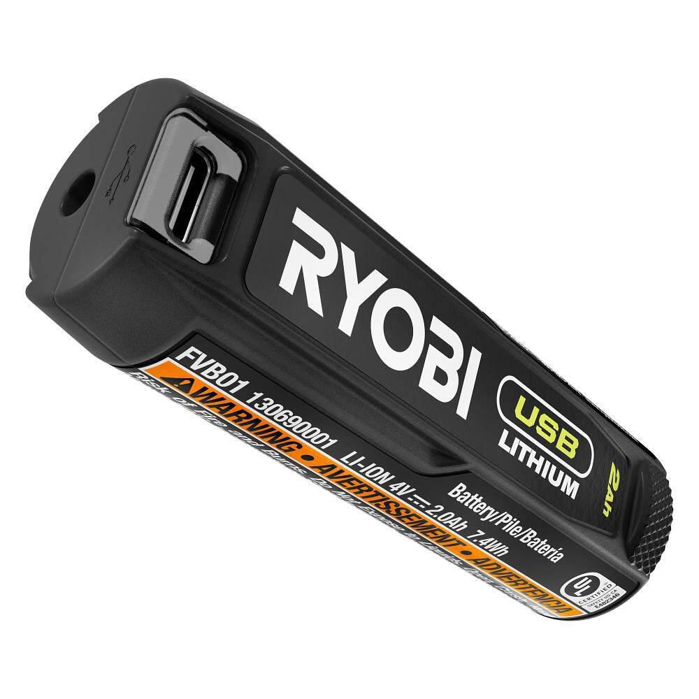 RYOBI USB Lithium 2.0 Ah Rechargeable Batteries (2-Pack) FVB201