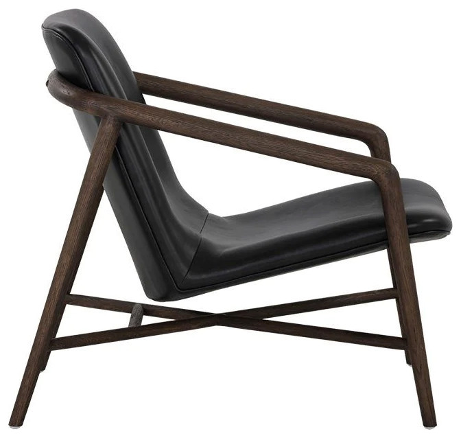 Qunsia Lounge Chair  Dark Brown  Brentwood Charcoal Leather   Contemporary   Indoor Chaise Lounge Chairs   by Virgil Stanis Design  Houzz