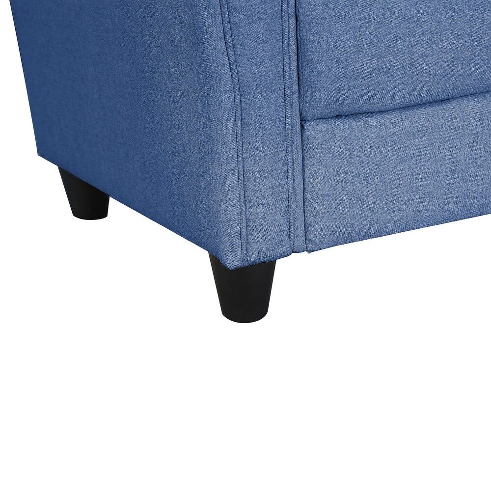 Blue Linen Three seat Sofa