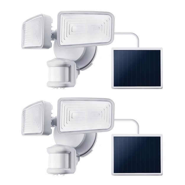 Home Zone Security Smd Linkable 2 light Motion sensing Solar led Flood Light 1 500 Lumens 2 Pack