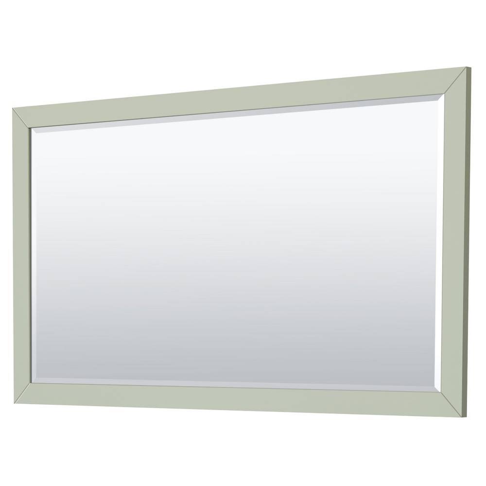 Wyndham Collection 66 in. W x 22 in. D x 35 in. H Double Bath Vanity in Light Green with Carrara Cultured Marble Top and 58 in. Mirror WCF111166DLGC2UNSM58