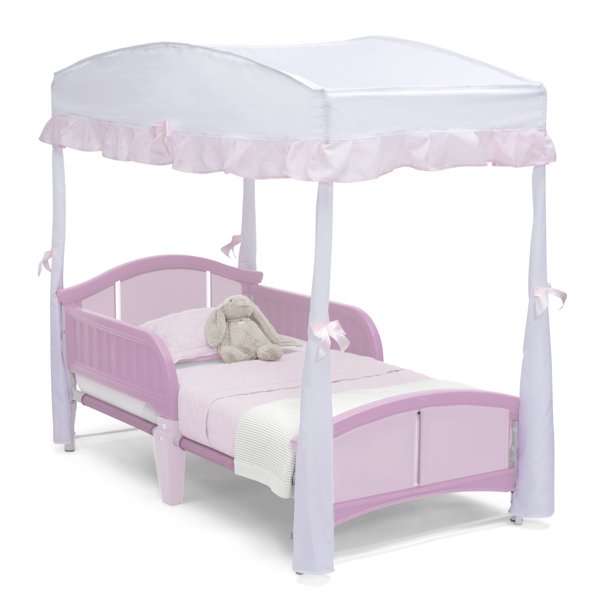 Delta Children Girls Canopy for Toddler Bed, White (Only Canopy-Without Bed)