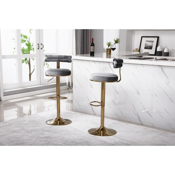 2PCS Bar Stools with Back and Footrest