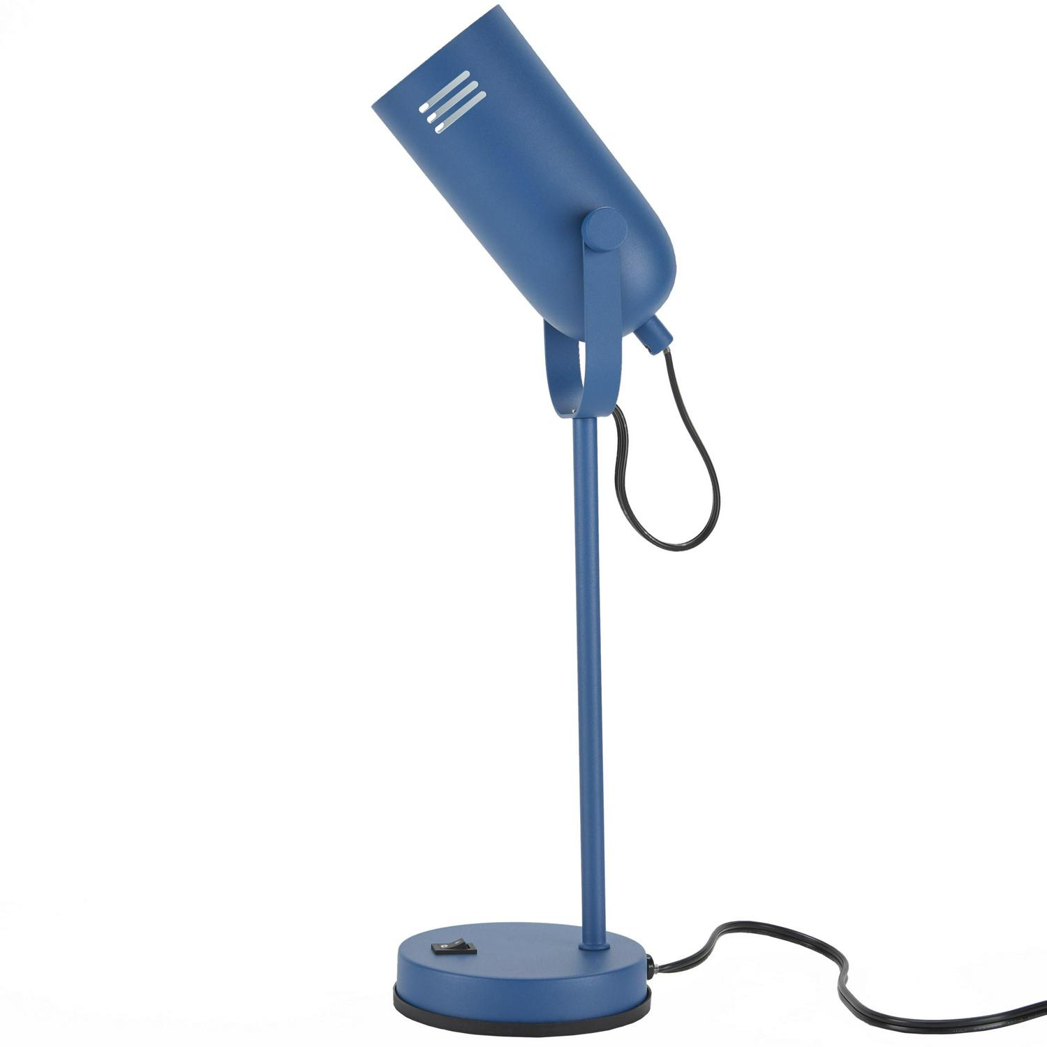 Nourison 18 Metal LED Desk Lamp， Modern， Traditional， Task Light for Office， Dorm， Bedroom， Kids Lamp， Blue