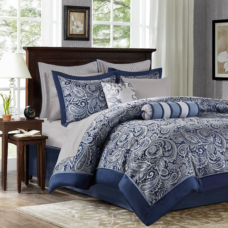 Madison Park Whitman 12-piece Paisley Comforter Set with Cotton Sheet Set