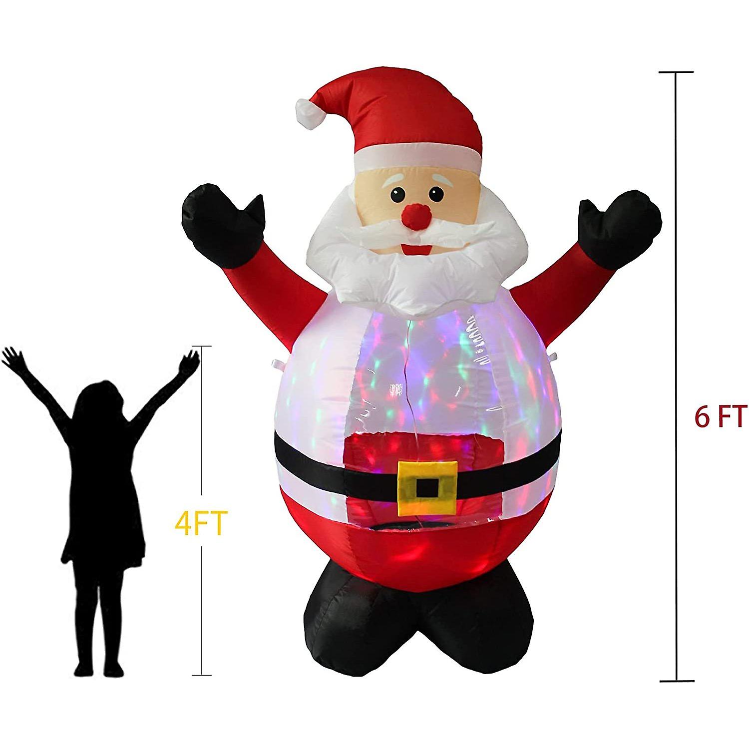 6ft Santa Claus Open Arms Christmas Inflatable Decorations Outdoor Indoor Holiday Decorations， Blow Up Lighted Yard Lawn Decor