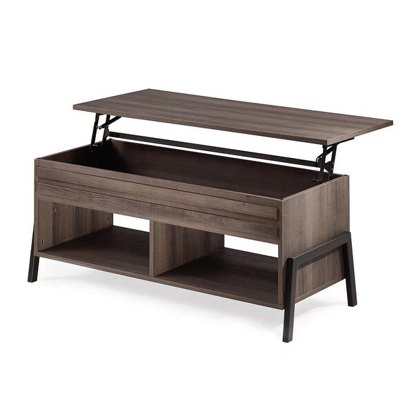 Lift Top Coffee Table， Mid-Century Modern Center Table， Espresso， 42