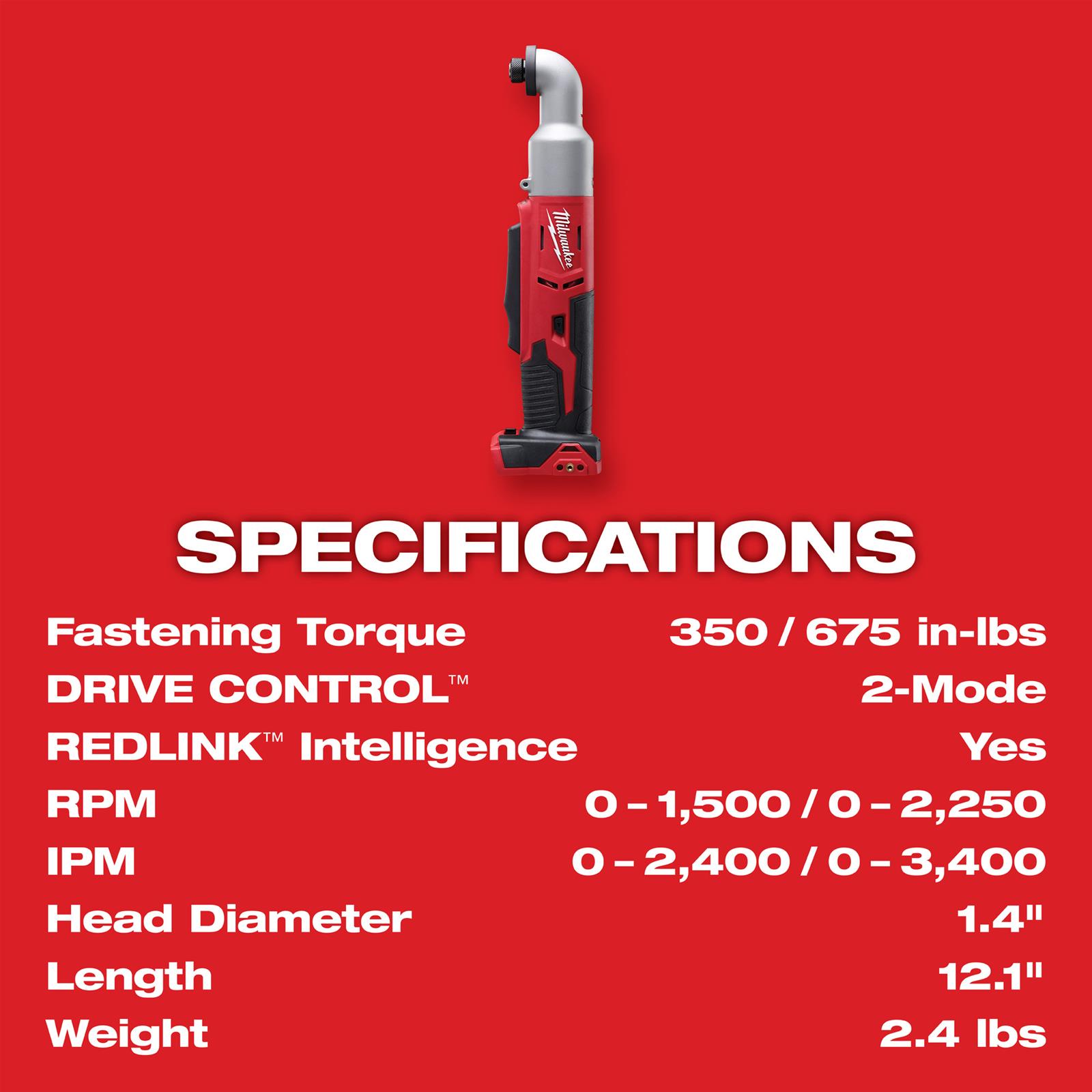 Milwaukee Tool 2667-20 Milwaukee M18 Cordless 2-Speed Right Angle Impact Drivers