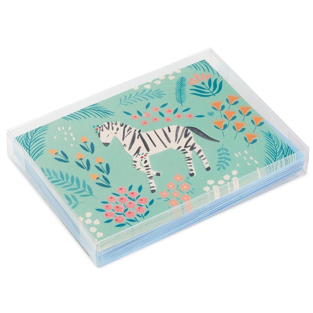 Hallmark  Zebra and Flowers Blank Note Cards, Pack of 10