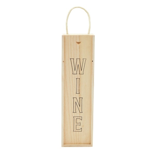 2 Pack Single Bottle Wooden Wine Gift Boxes with Sliding Lid for Housewarming