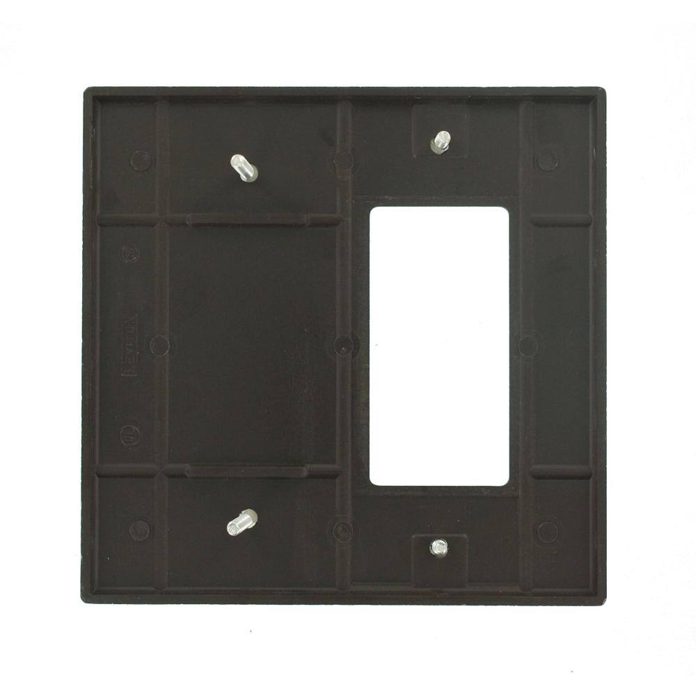 Leviton Brown 2-Gang 1-Toggle1-Blank Wall Plate (1-Pack) 80608