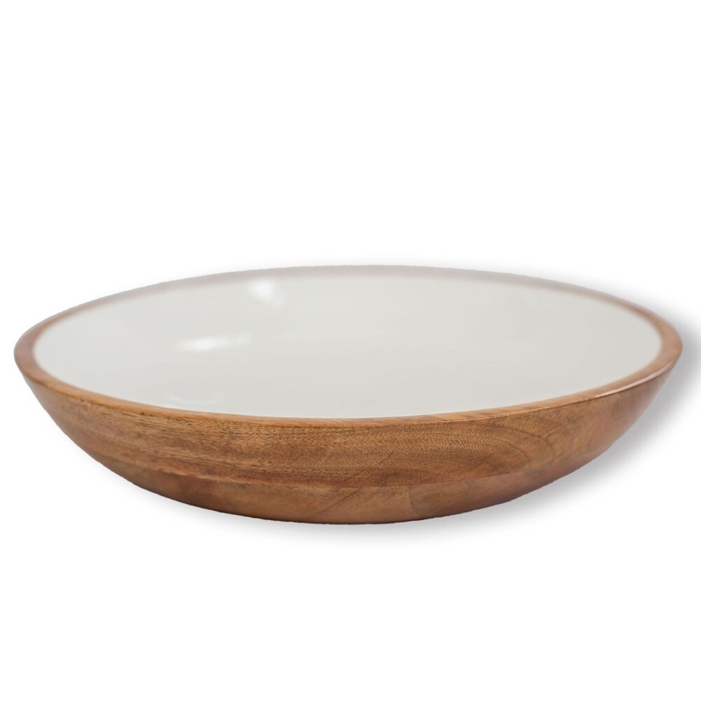 Jeanne Fitz Wood + White Collection Mango Wood Serving Bowl  Large