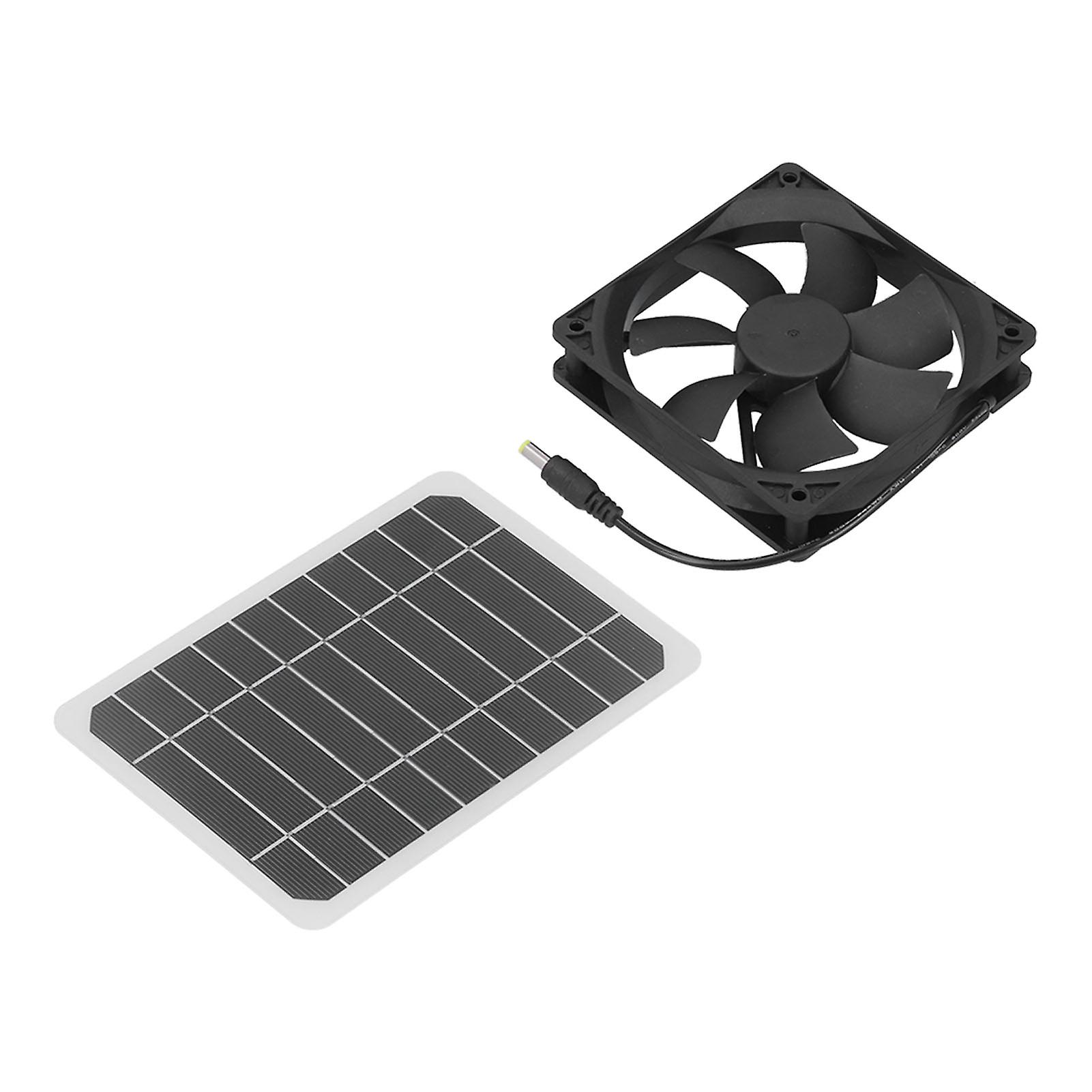 6W Solar Panel with Cooling Fan Mini Ventilator Solar Powered Exhaust Fan for Pet Dog Chicken House