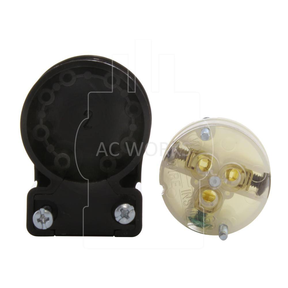 AC WORKS 20 Amp 125-Volt NEMA 5-20P All Angles Elbow Industrial Heavy Duty Grade Male Plug ASE520P